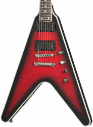 E-gitarre aus metall Epiphone Dave Mustaine Flying V Prophecy - Aged dark red burst