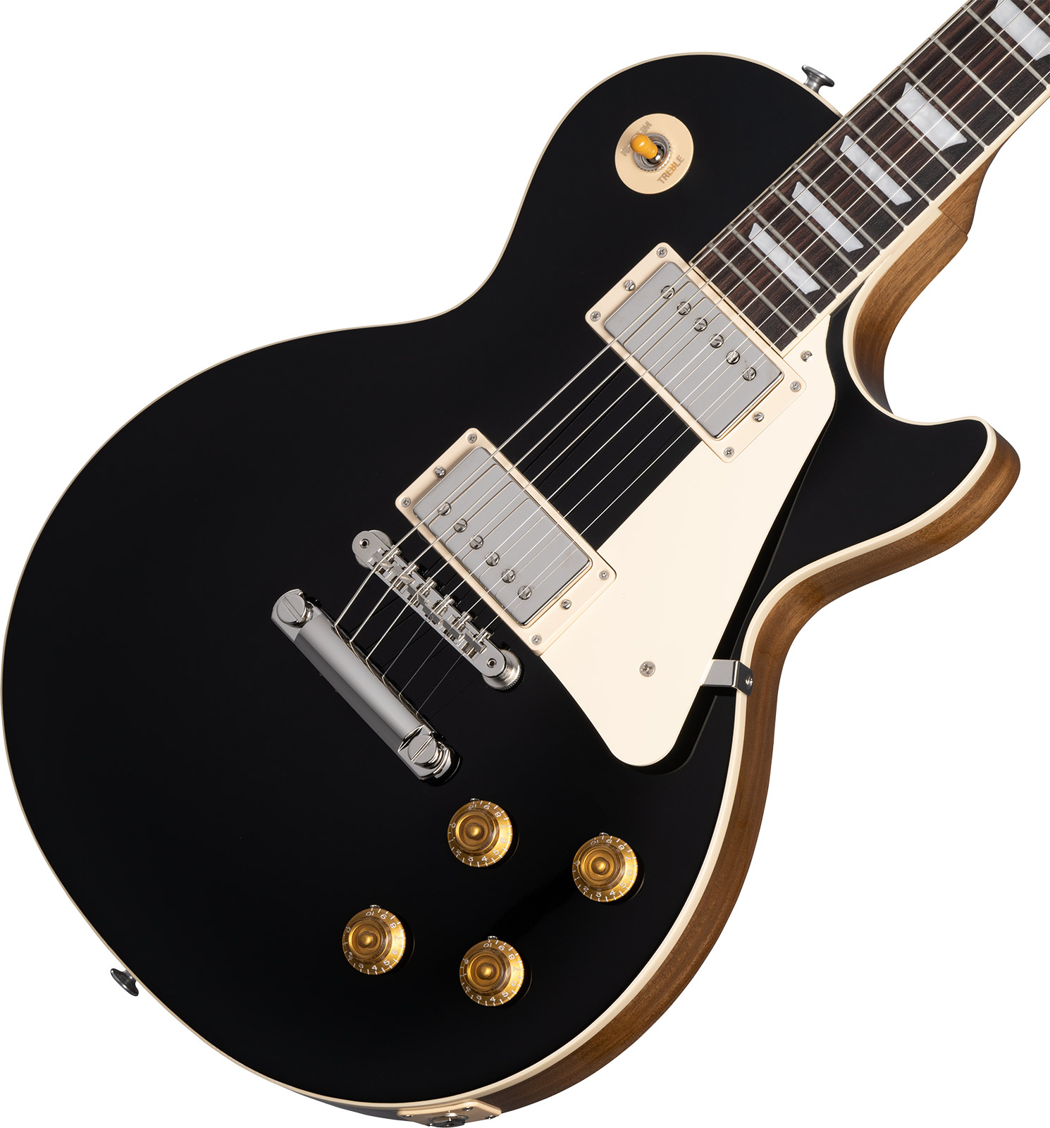 Gibson Les Paul Standard 50s Plain Top Custom Color 2h Ht Rw - Ebony - Single-Cut-E-Gitarre - Variation 3