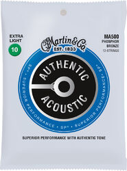Westerngitarre saiten Martin MA500 Acoustic Guitar 12-String Set Authentic SP 80/20 Bronze 6-String Set Authentic SP 80/20 Bronze 10-47 - 12-saiten-set